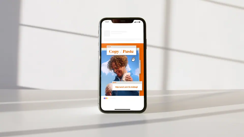 Copy/Paste social post shown on a phone