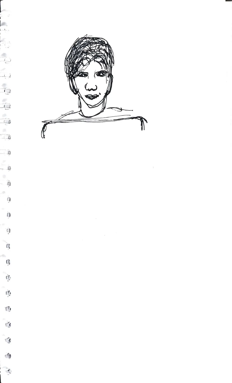 Hand-drawn storyboard: a final portrait of the lead